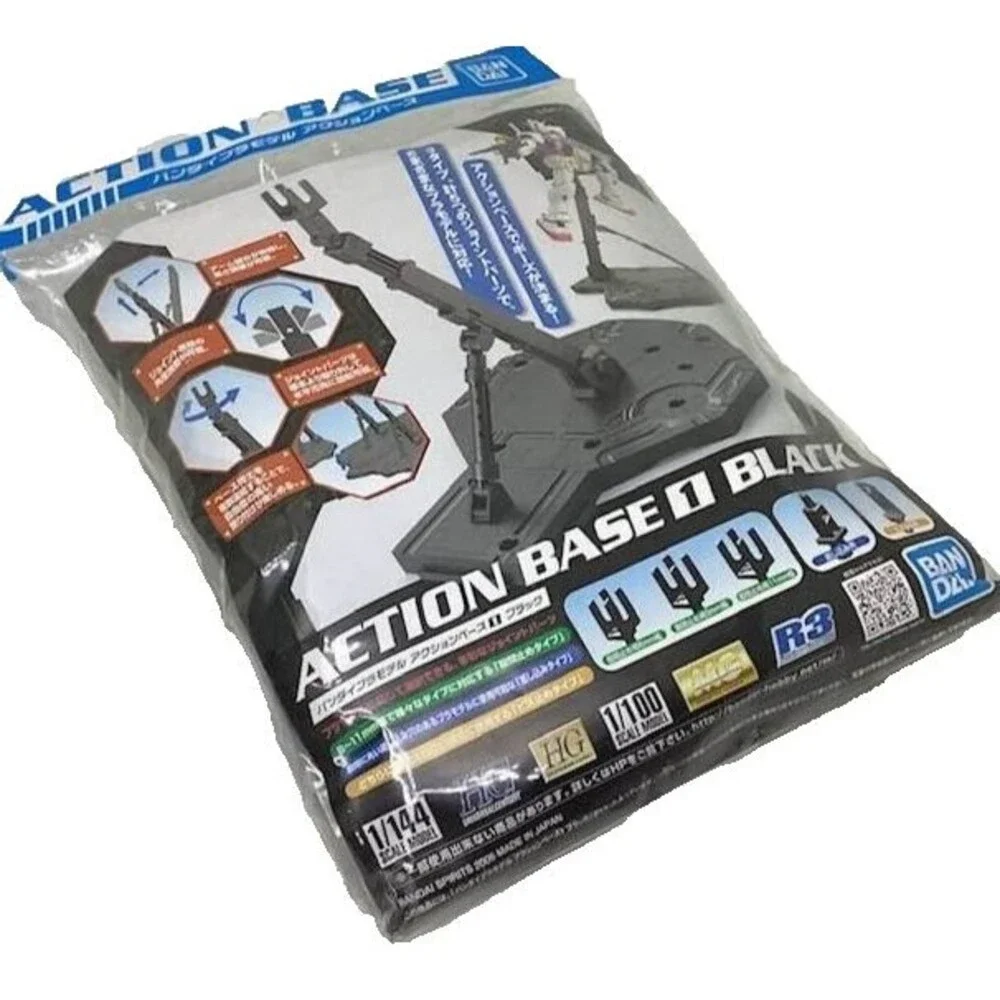 Action Base Black Display Stand Model Kit Plastic Gundam 1/100  Bandai Namco NEW